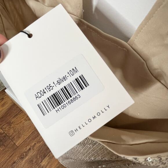 Hello Molly Sequin Halter Midi Dress in Champagne - Picture 10 of 15